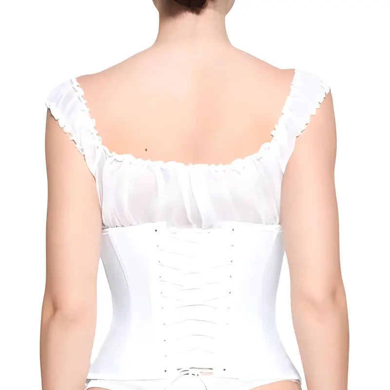 SKIMS ROMANCE SATIN WASPIE CORSET Strapless Top Women's SNOW/Snow-3