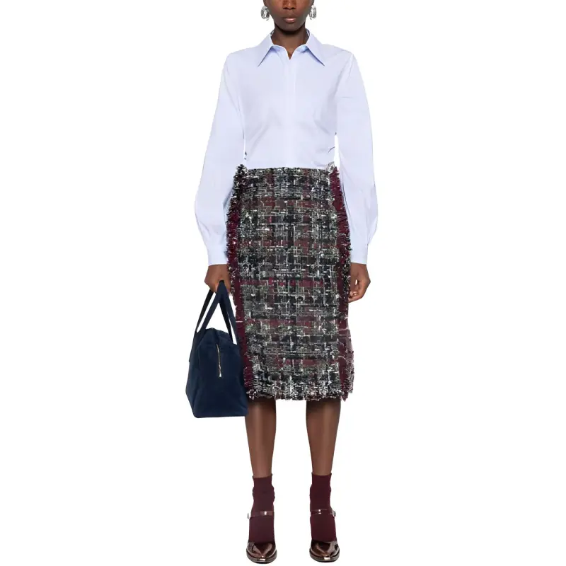 METROCITY Bouclé Midi Skirt-1
