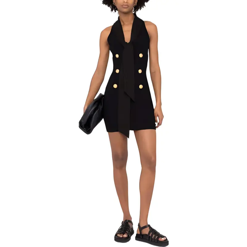 BALMAIN Sleeveless Dresses Women's Black-1