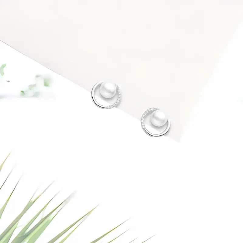 BHI Alloy Stud Earrings Women's Silver-1