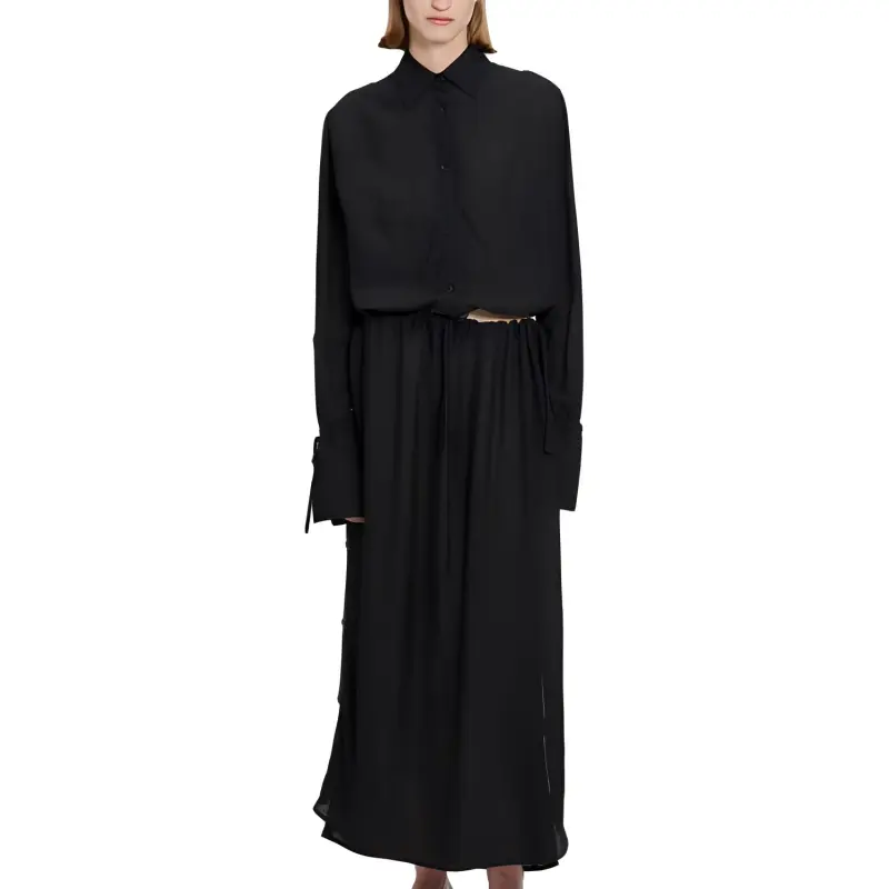 TOTEME Casual Long Skirts Women's Black-3