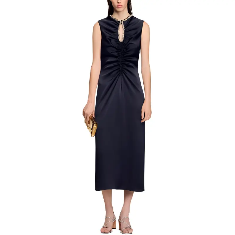 Sandro Rhinestone embellished Midi Dress-1
