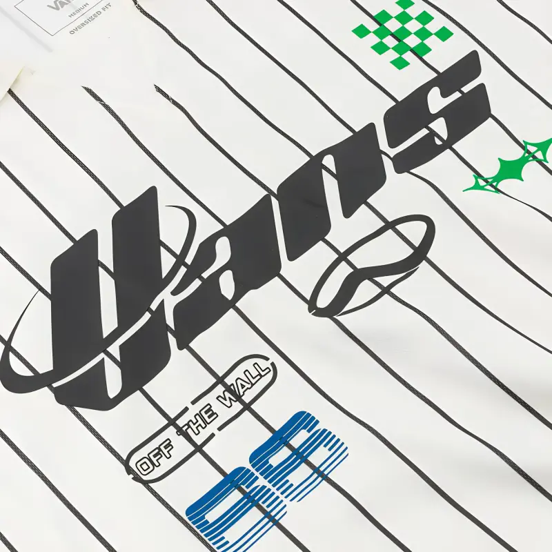 Vans SS25 T Shirt Men's Ecru Stripes-3