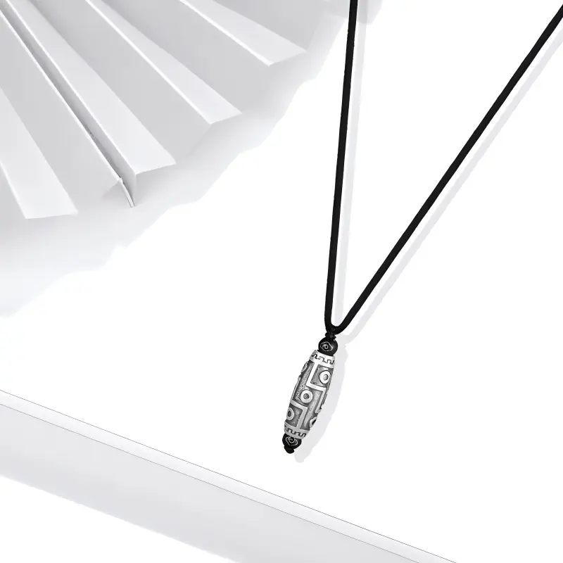 Muyan Alloy 9 Eye Dzi Bead Necklace Unisex-1