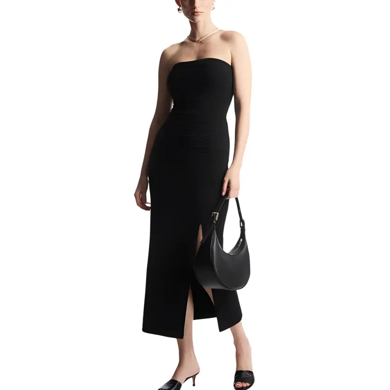 COS Strapless Tops Women's Black-4