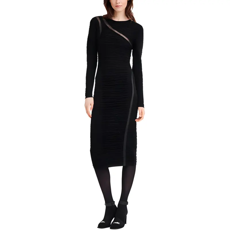 LONGCHAMP Long-Sleeved Dresses Women's Black-1