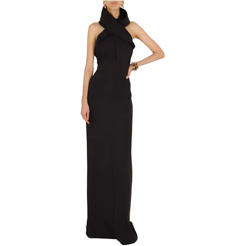 SAINT LAURENT Sleeveless Dress Women's Brown-2