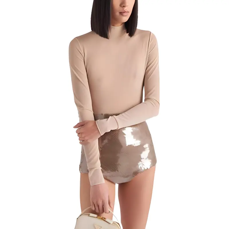 PRADA Turtleneck Long-Sleeved Bodysuit-3
