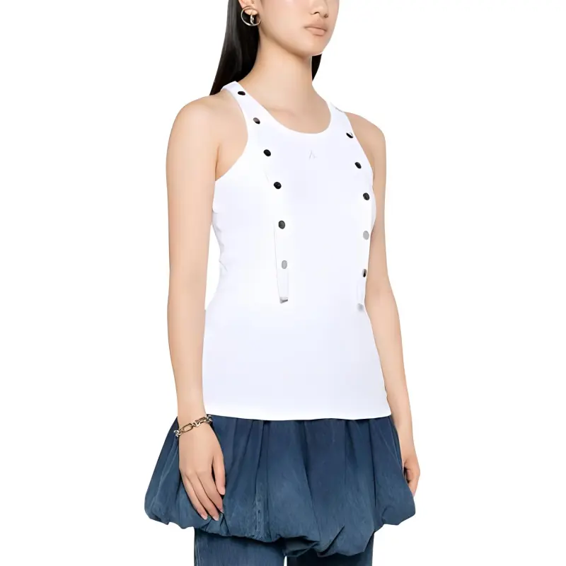 The Attico Logo Patch Ribbed Tank Top-2
