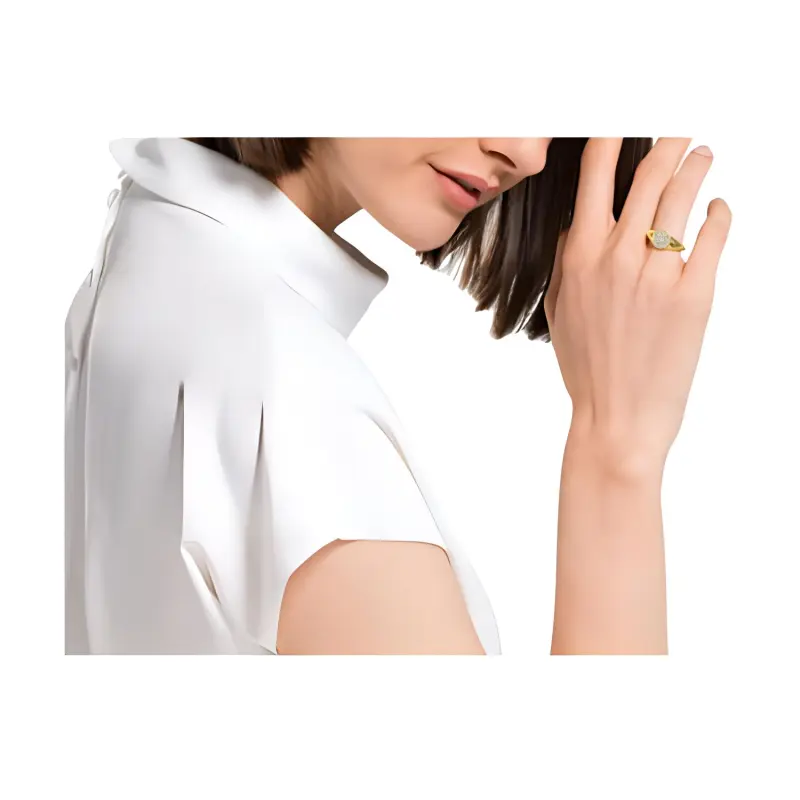 Swarovski Ginger Faux Crystal Rings Unisex Gold-3
