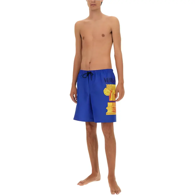 VERSACE Logo Printed Drawstring Swimming Shorts-3