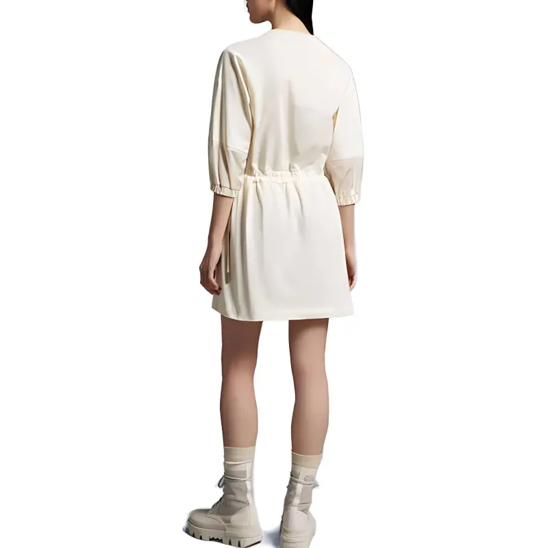 Moncler Short-Sleeved Dresses Women's Ecru-2