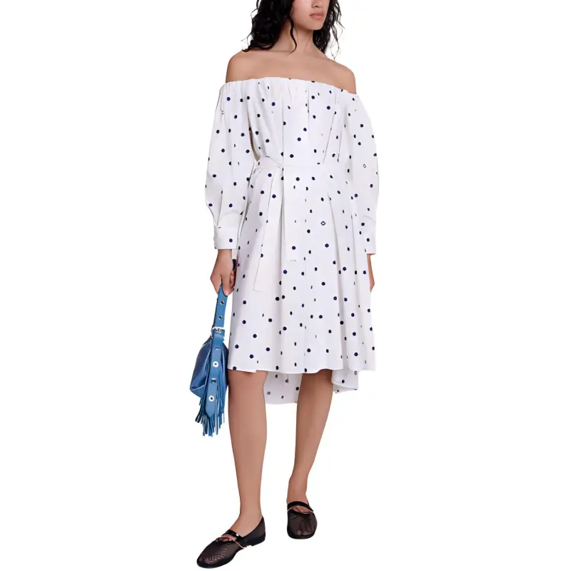 Maje Off shoulder Shirt Dress-1