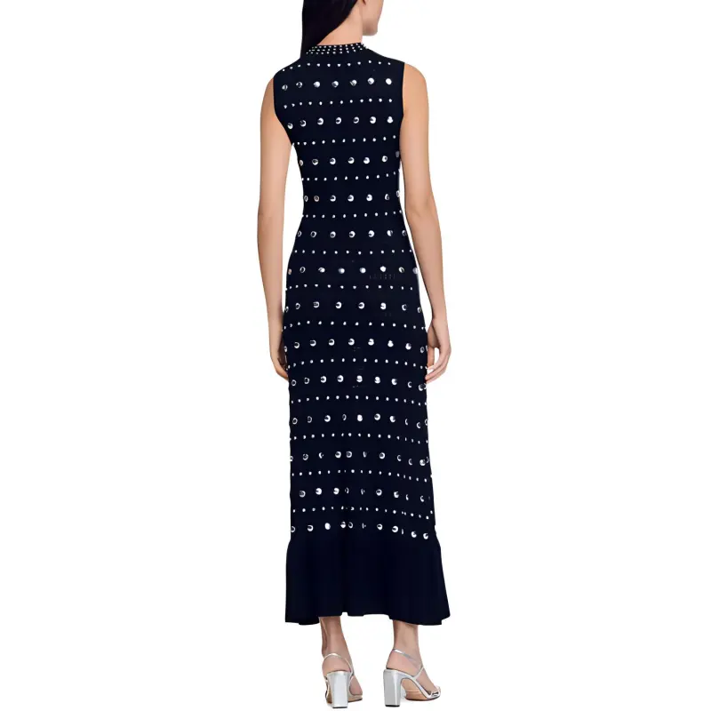 Sandro Studded Knit Maxi Dress-2