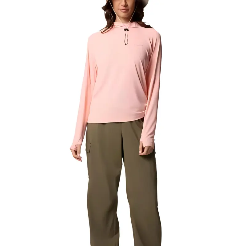 Columbia Skien Valley Omni-Shade Omni-Freeze Omni-Wick Insect Shield Shirt Women's Pink Sand-3