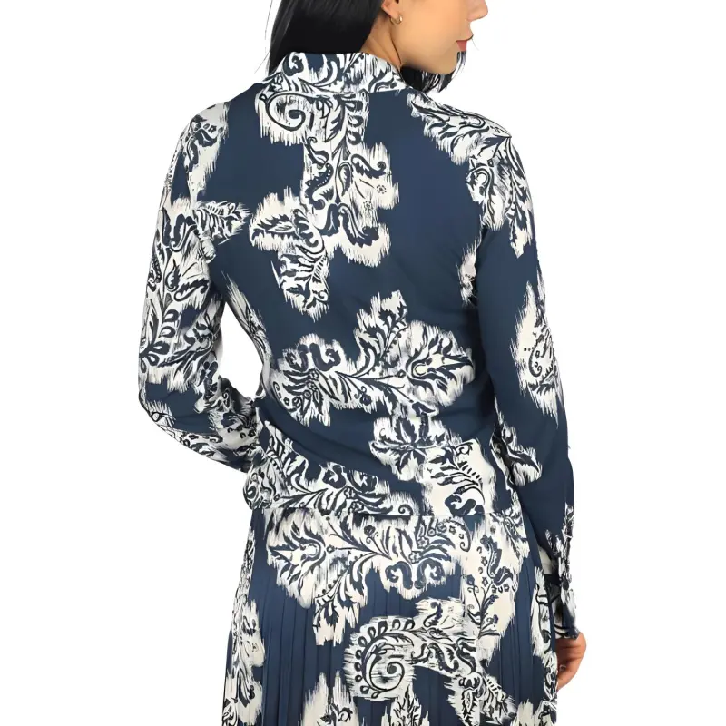 LIU·JO Tapestry Printed Long Sleeved Tied Shirt-2