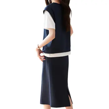 Mo Han Yi Mei Skirt Set Women's Navy Blue