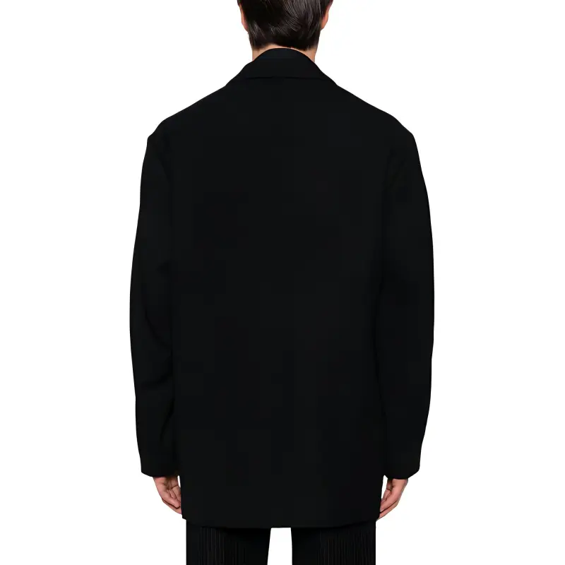 Lemaire Short Maxi Double Breasted Coat 'Black'-4