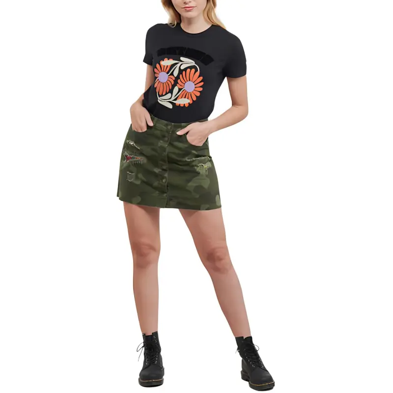 Desigual Casual Short Skirts Women's Green-1