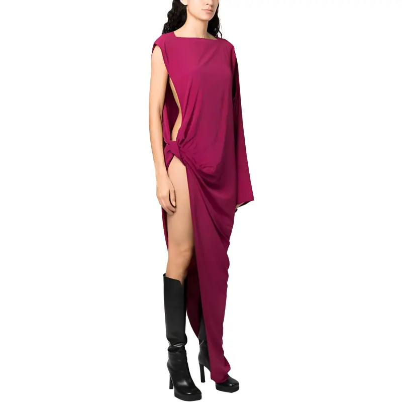 RICK OWENS Asymmetric Crewneck Maxi Dress-3