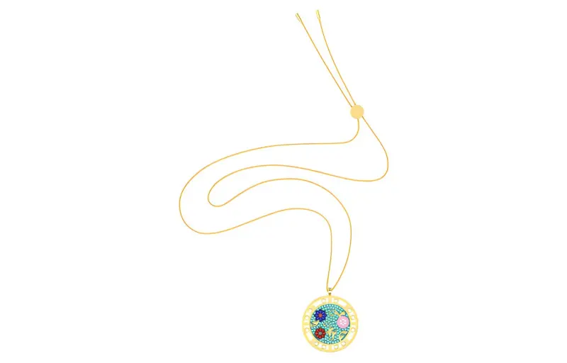 Swarovski Flower Of Fortune Faux Crystal Stone Necklaces Women's Light Blue-3