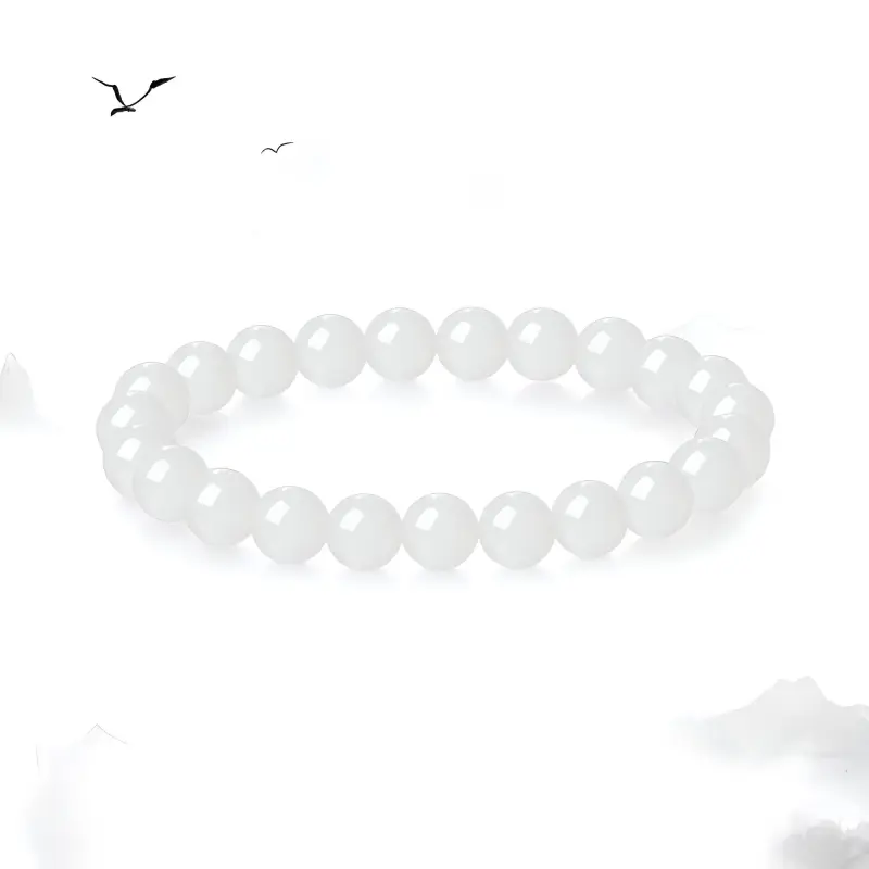 Fortune Gold Hetian Jade Bracelets White Jade Unisex-4