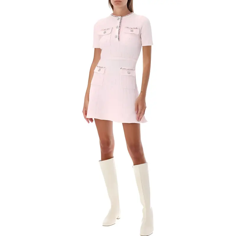 Self portrait Short Sleeved Dresses Women's Pink-3