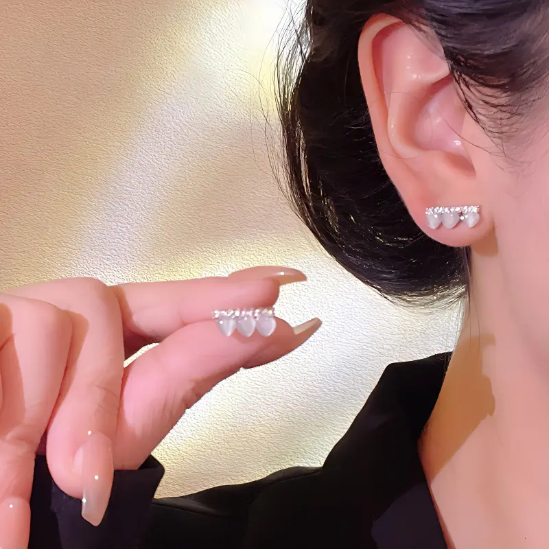 May10th S925 Silver Stud Stud Earrings Women's-1