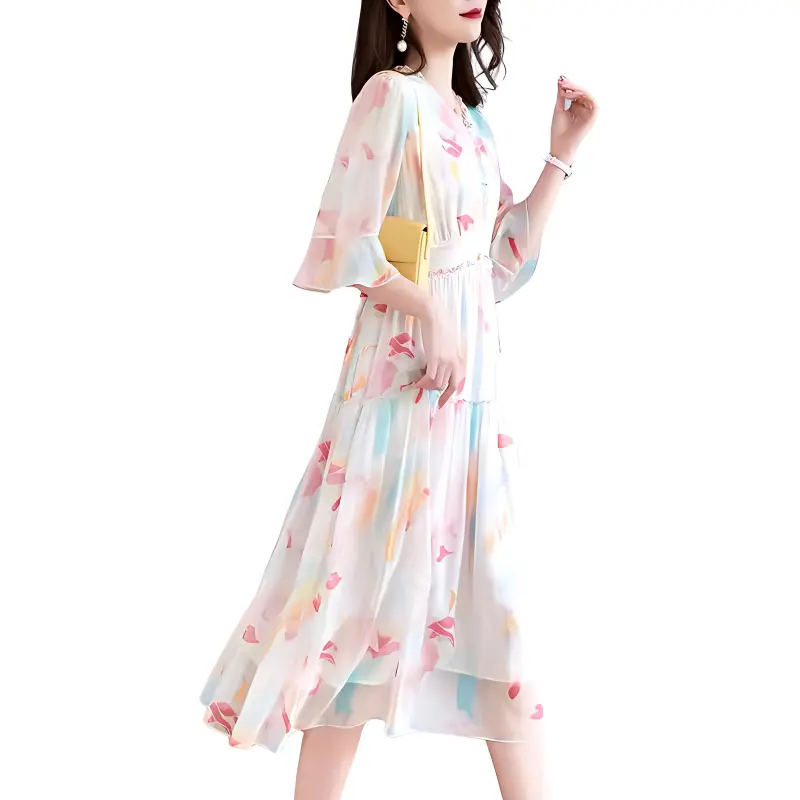 Yi Mengyuan Long Sleeved Dresses Women's Rose Red-2