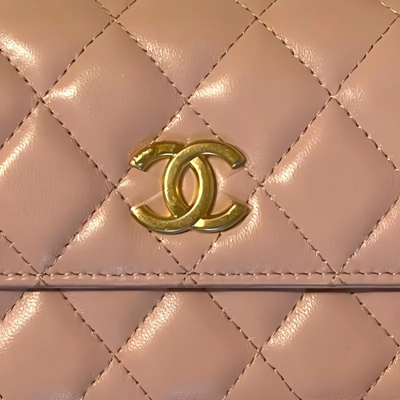 CHANEL Lambskin One Shoulder Crossbody Cell Phone Pouch Trumpets Women's Pink-1