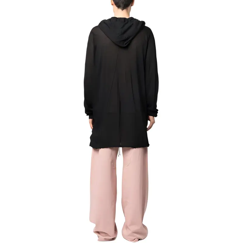 RICK OWENS Longline Organic Cotton Hoodie-4