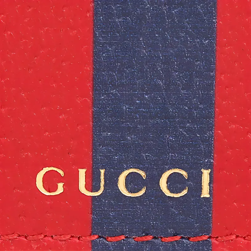 GUCCI Leather Wallet Regular Men's Red/Blue-4