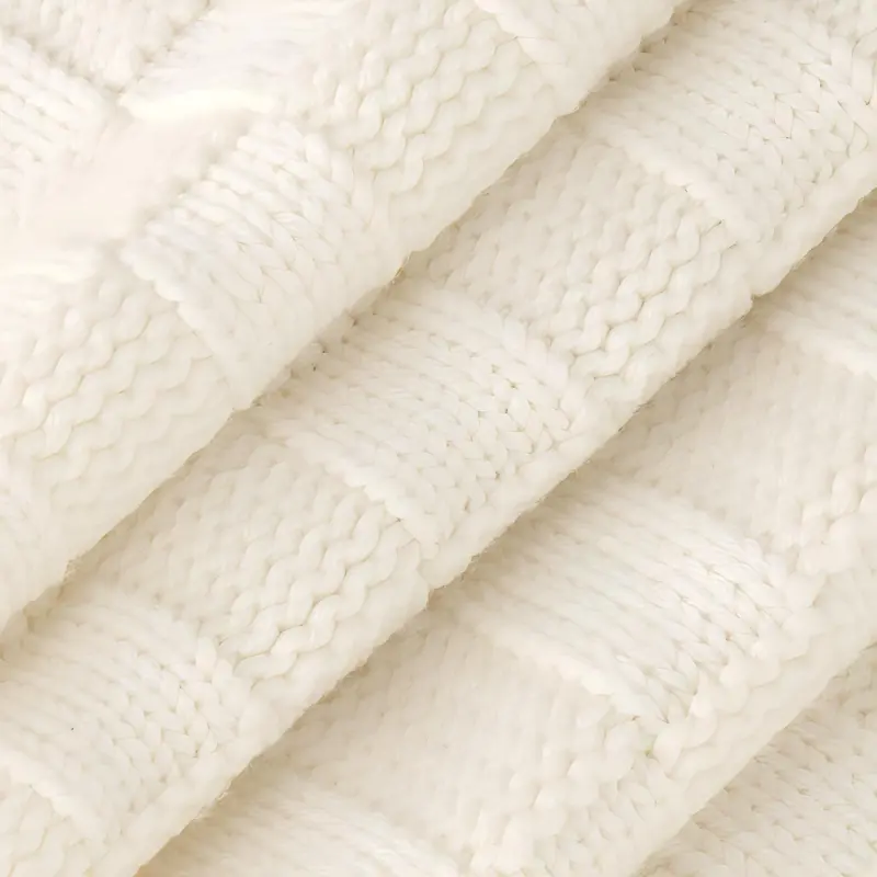LOUIS VUITTON Sheep Wool Knit Scarves Unisex Beige-2