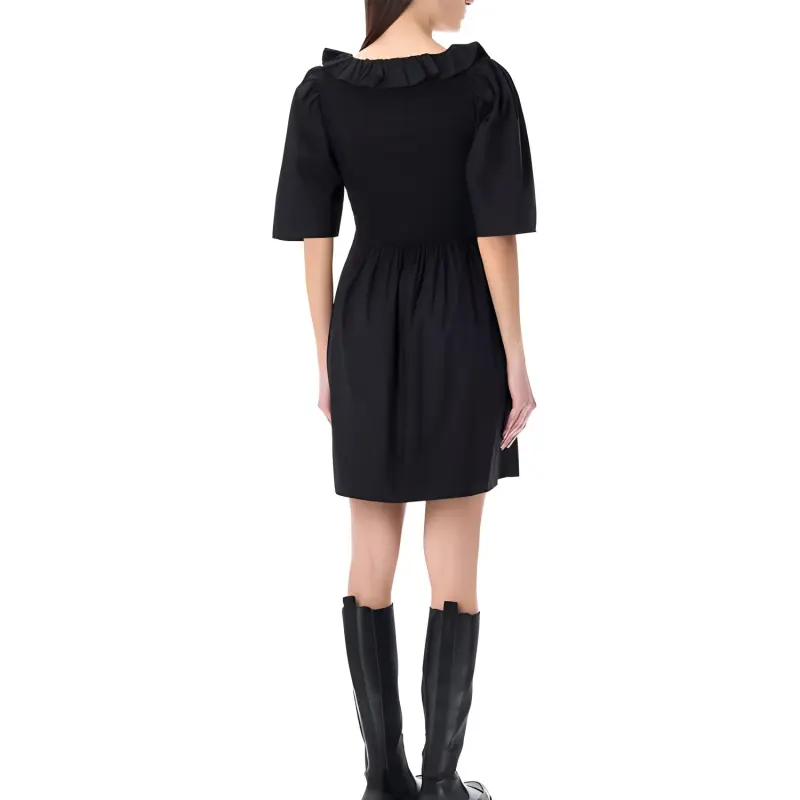 GANNI Smocked Organic Cotton Minidress-3