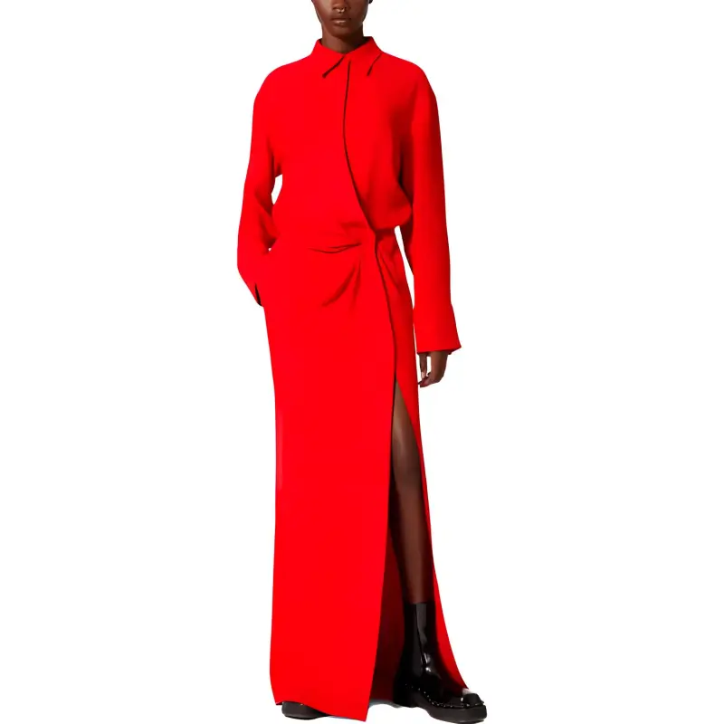 Valentino Long Sleeved Dress Women's Red-2