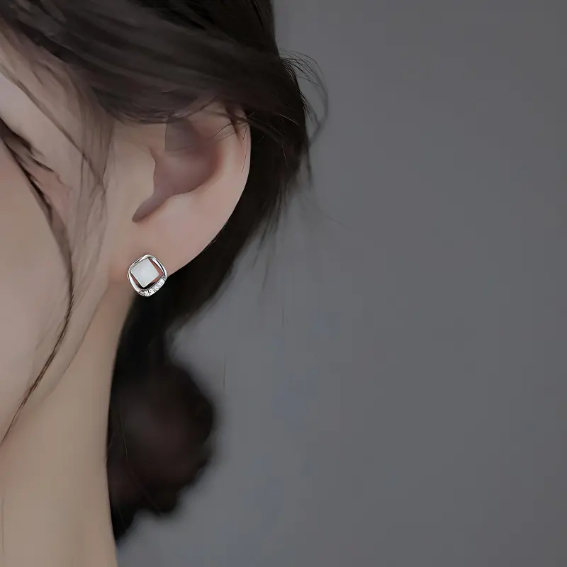 CARLHEIM Stud Earrings Women's Silver-2