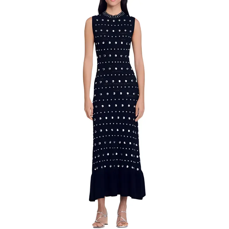 Sandro Studded Knit Maxi Dress-1