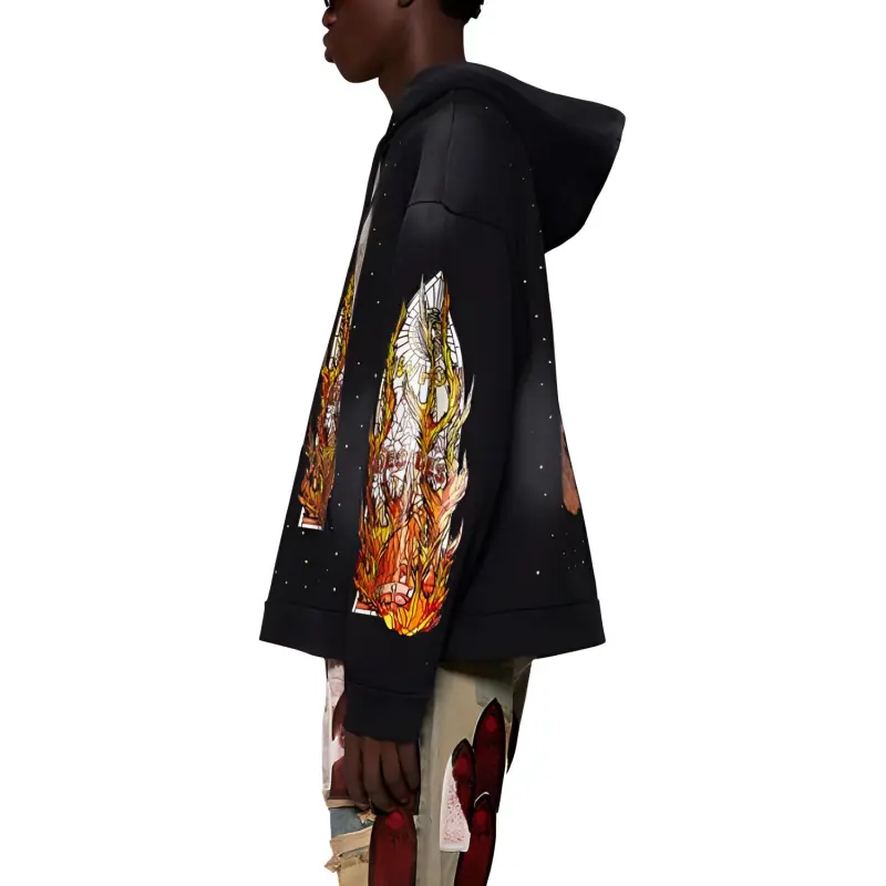 Who Decides War Flame Glass Hooded Sweatshirt-3