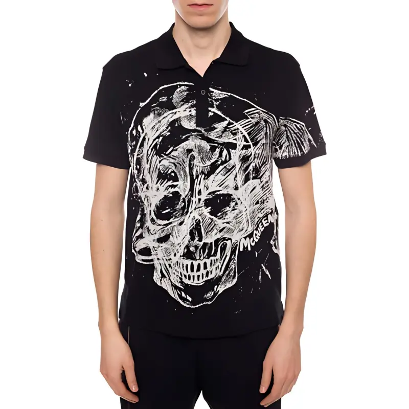 Alexander McQueen Polo Shirts Men Black-1