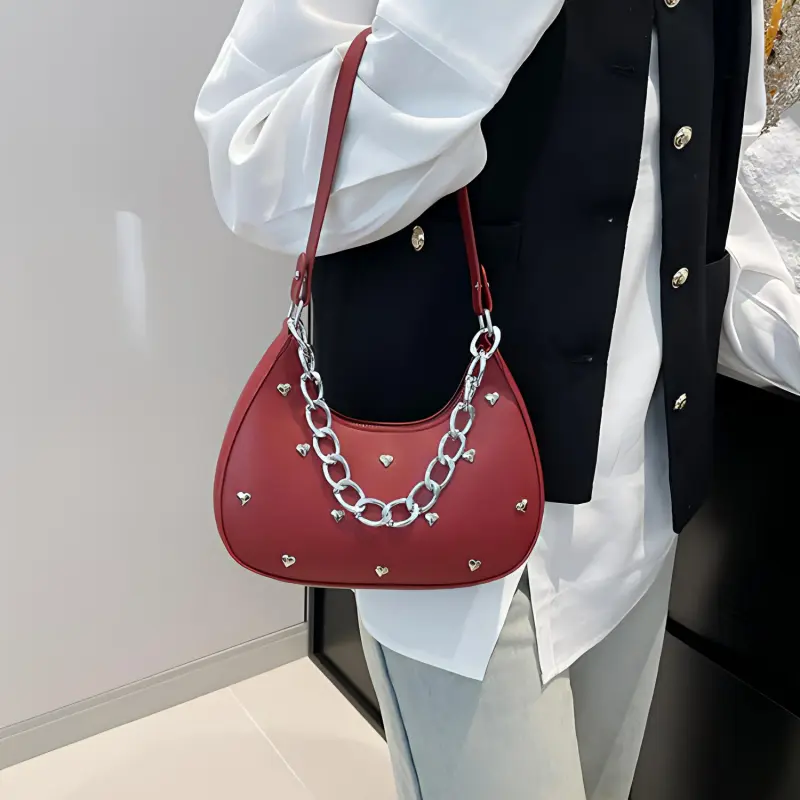 LETOO PU Shoulder Bag Women's Black/Pink/Brown/Red-18