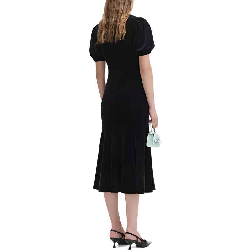 Self portrait Short Sleeved Dress Women's Classic Black-2