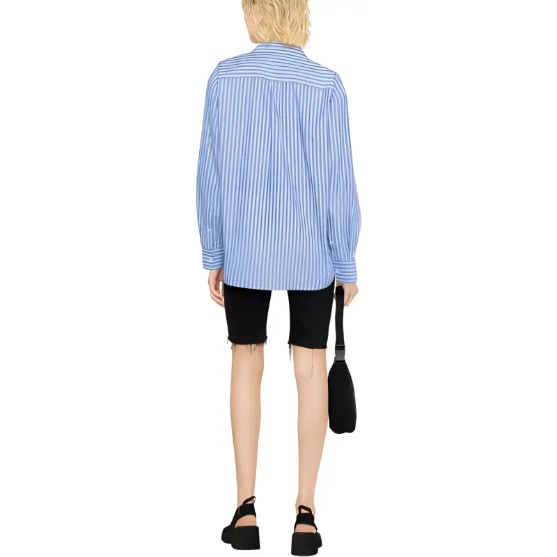 Alexander Wang Logo appliqué Striped Boyfriend Shirt-2