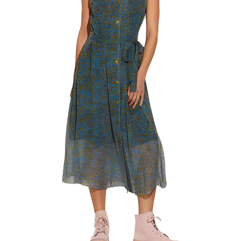 COACH Sleeveless Dresses Women's Blue-3