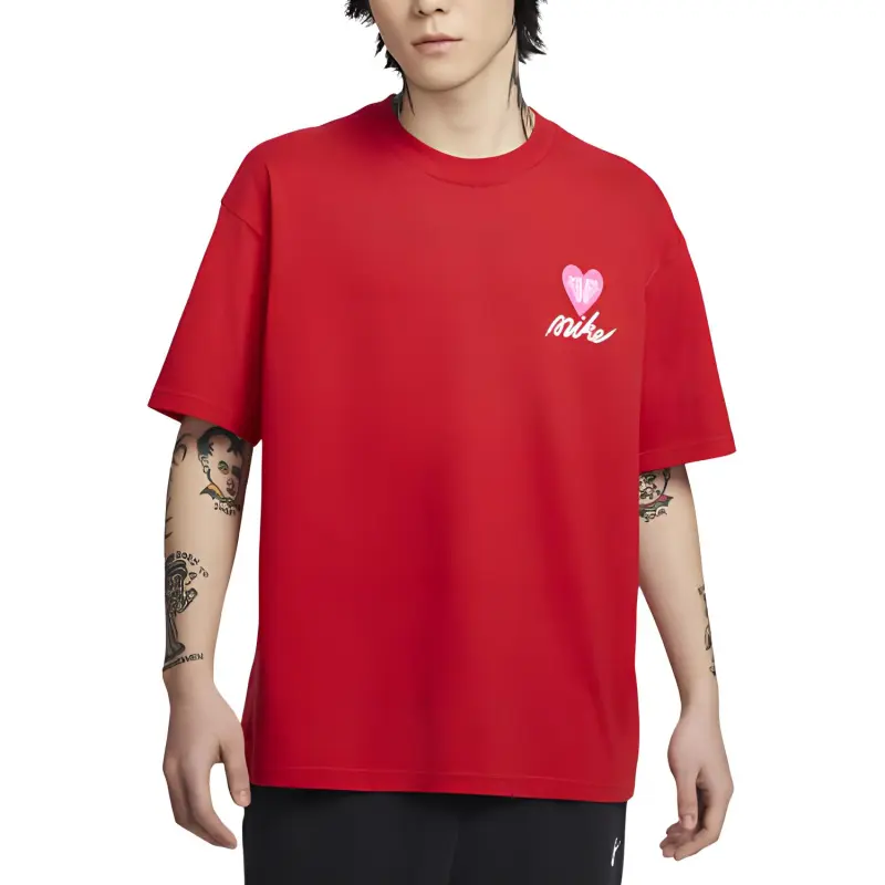 Nike T Shirts Men Red-2