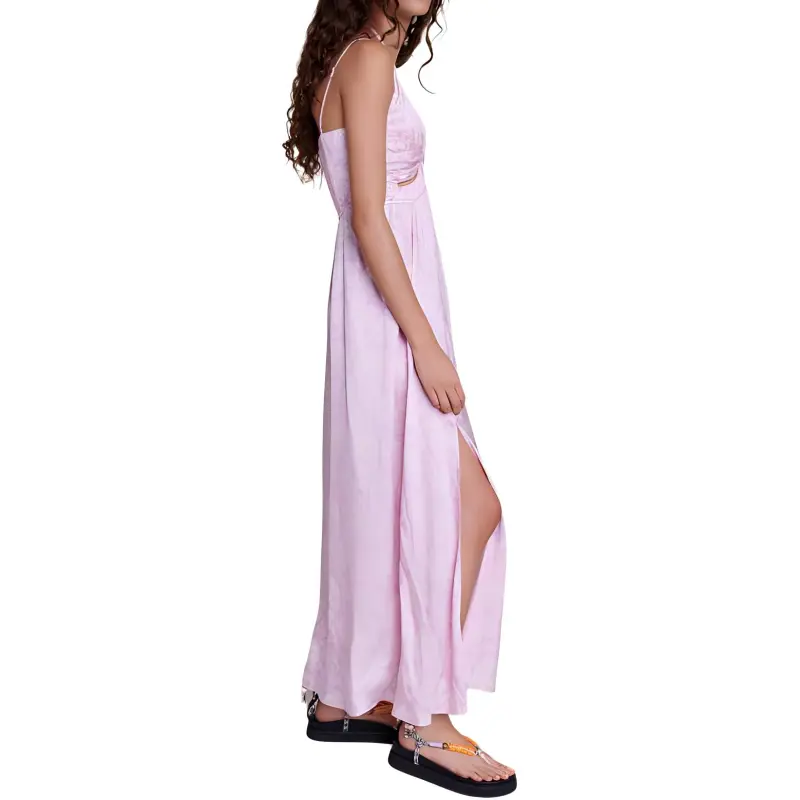 Maje Paisley-print Satin Maxi Dress-3