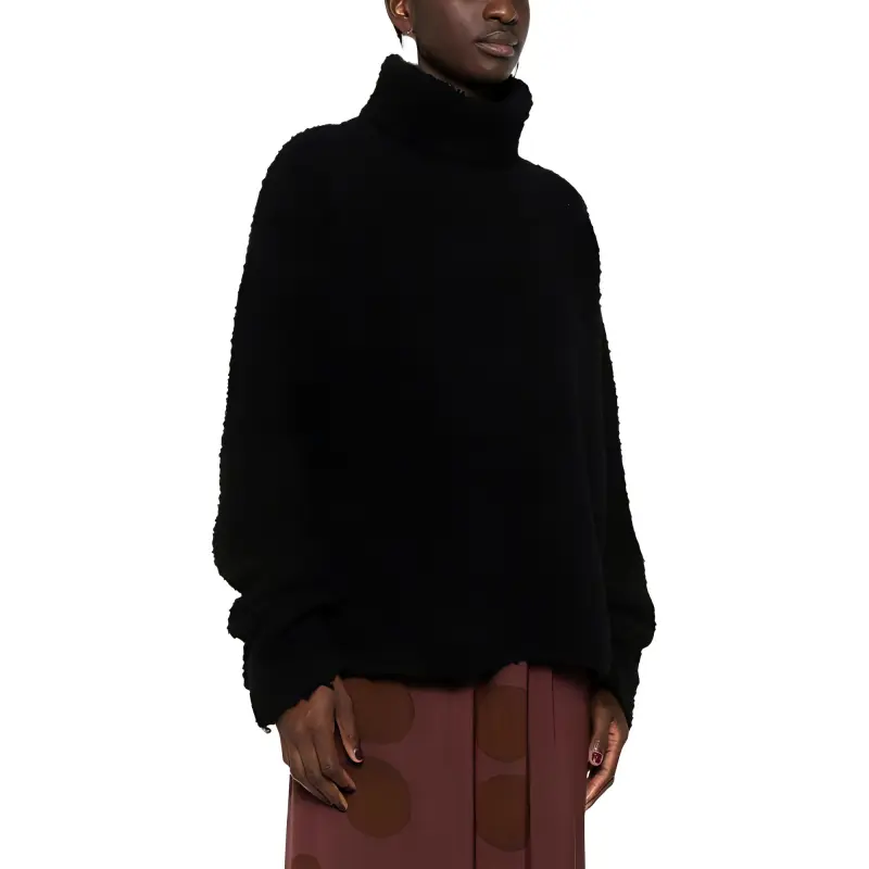 UMA WANG Drop Shoulder Roll Neck Jumper-3