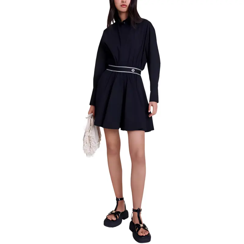 Maje Flared Shirt Dress-1