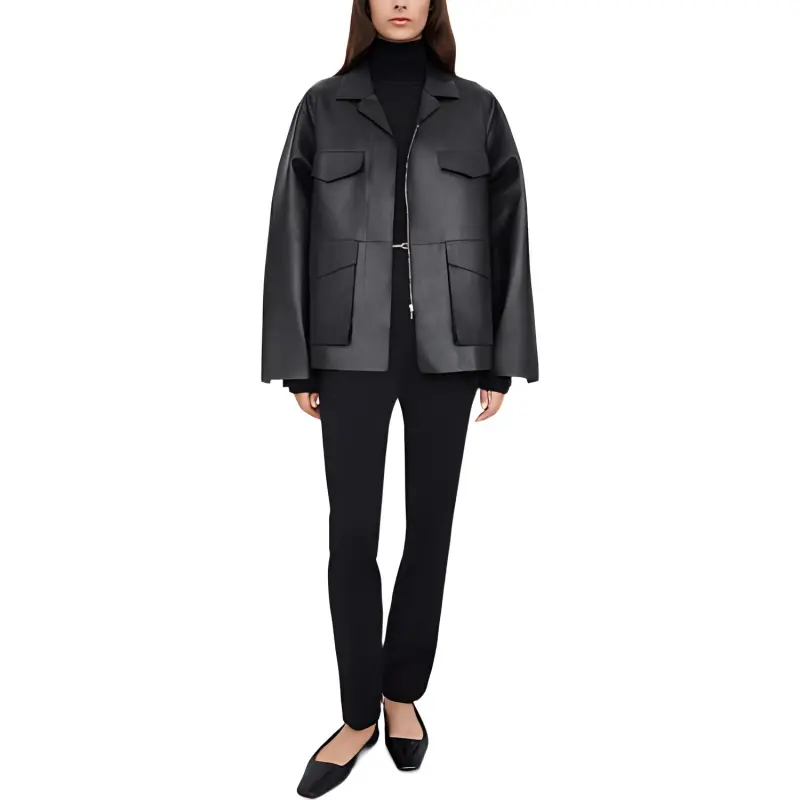 TOTEME Leather Jackets Women's Black-1