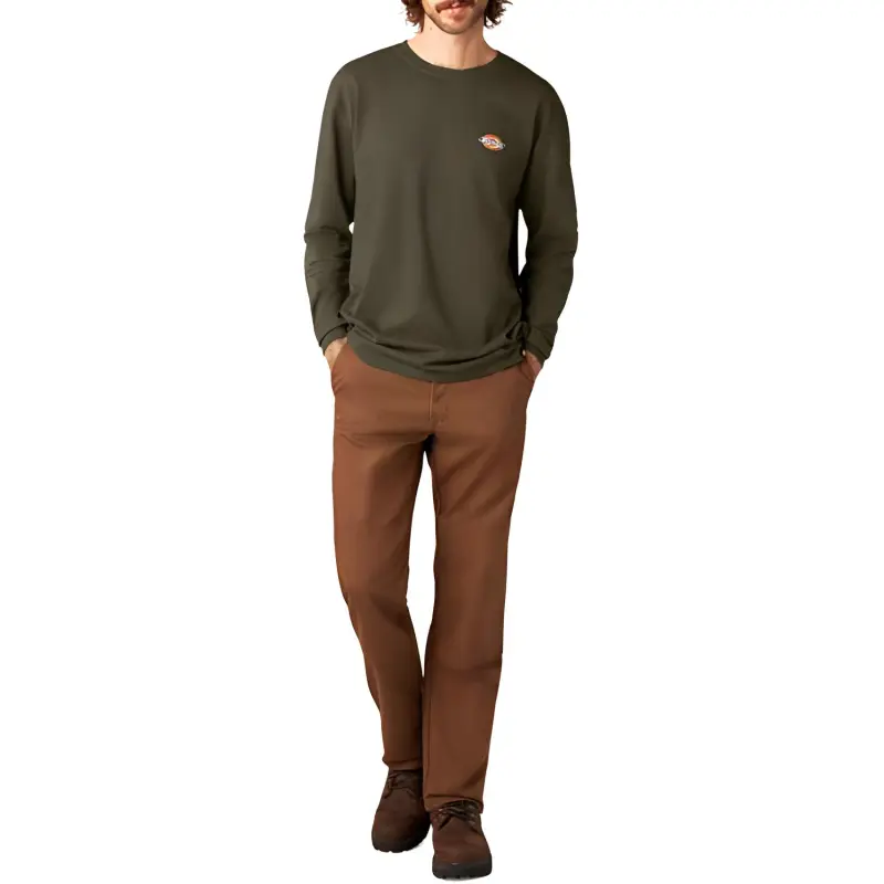 Dickies Long-Sleeve Graphic T-Shirt T-Shirt Men's Army Green-1