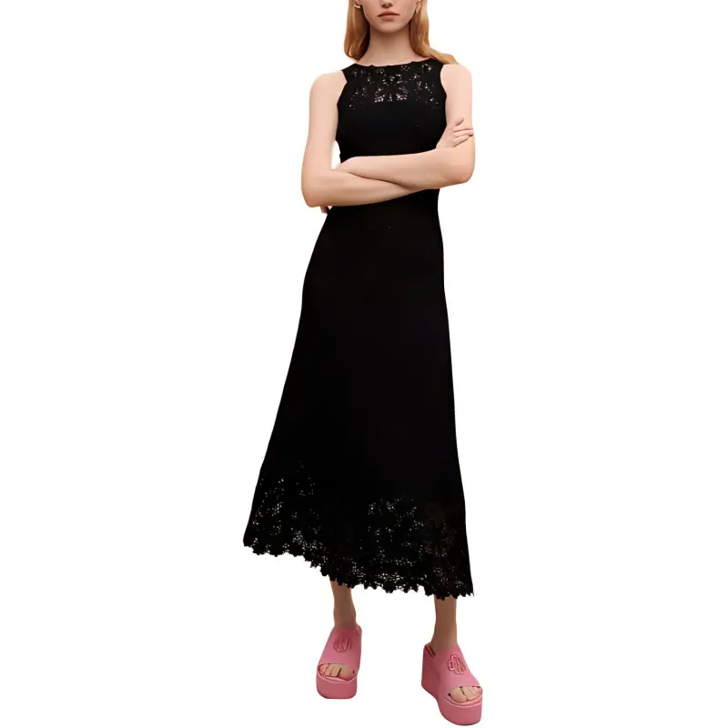 Maje Crochet knit Midi Dress-1